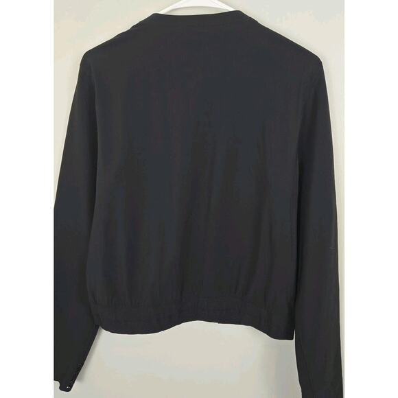 Elie Tahari Black Mesh Front & Trim Zip Front Blazer Moto Grunge Punk MEDIUM - Picture 6 of 12